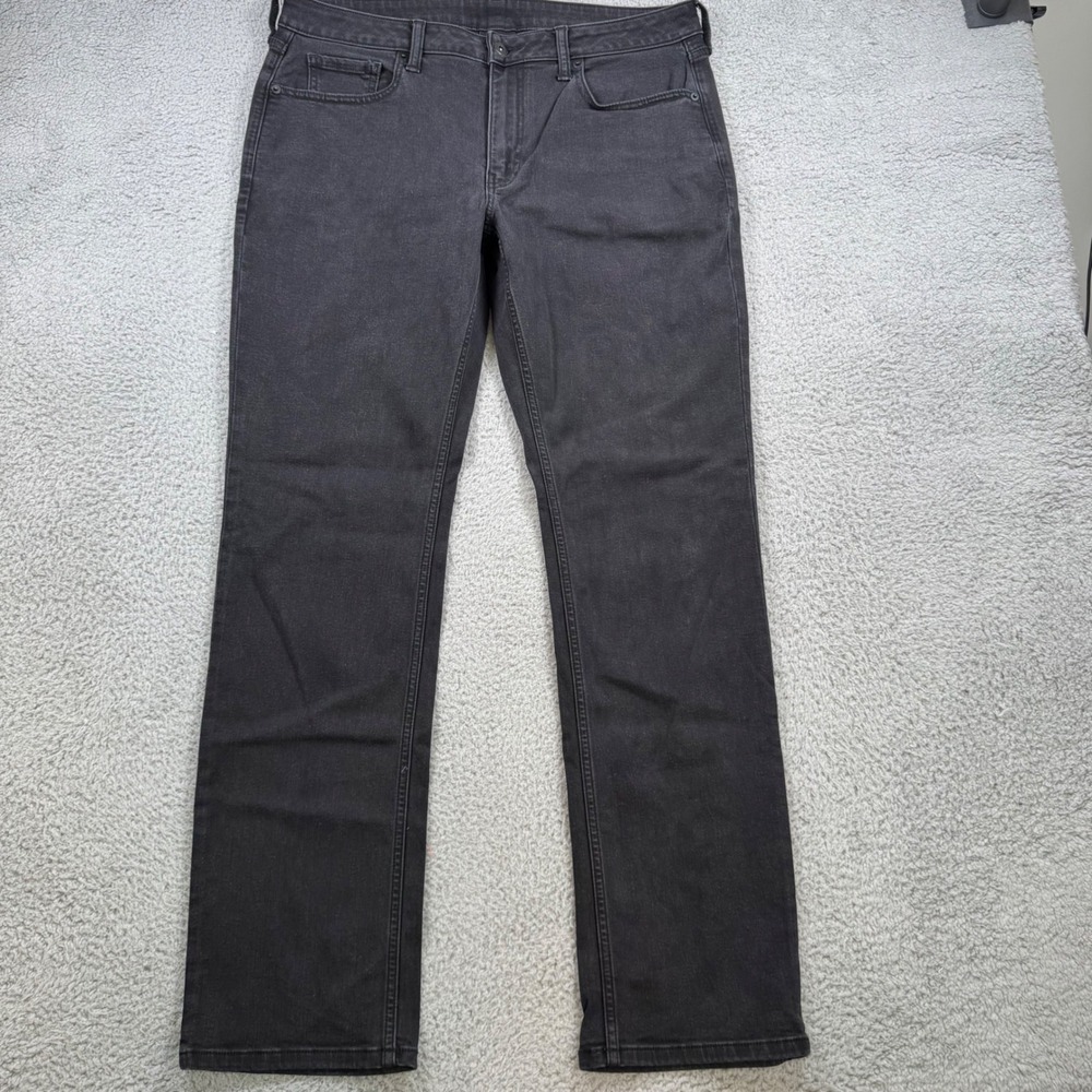 True Classic Mens Straight Leg Jeans 33x32 Black Stretch Denim